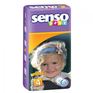 Подгузники для детей Senso Baby maxi (7-18кг) с кремом-бальзамом (40шт)