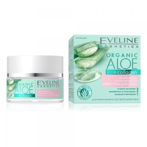 Крем-гель для лица увлажняюще-успокаивающий для нормальной и чувствительной кожи Organic Aloe+Collagen, 50мл